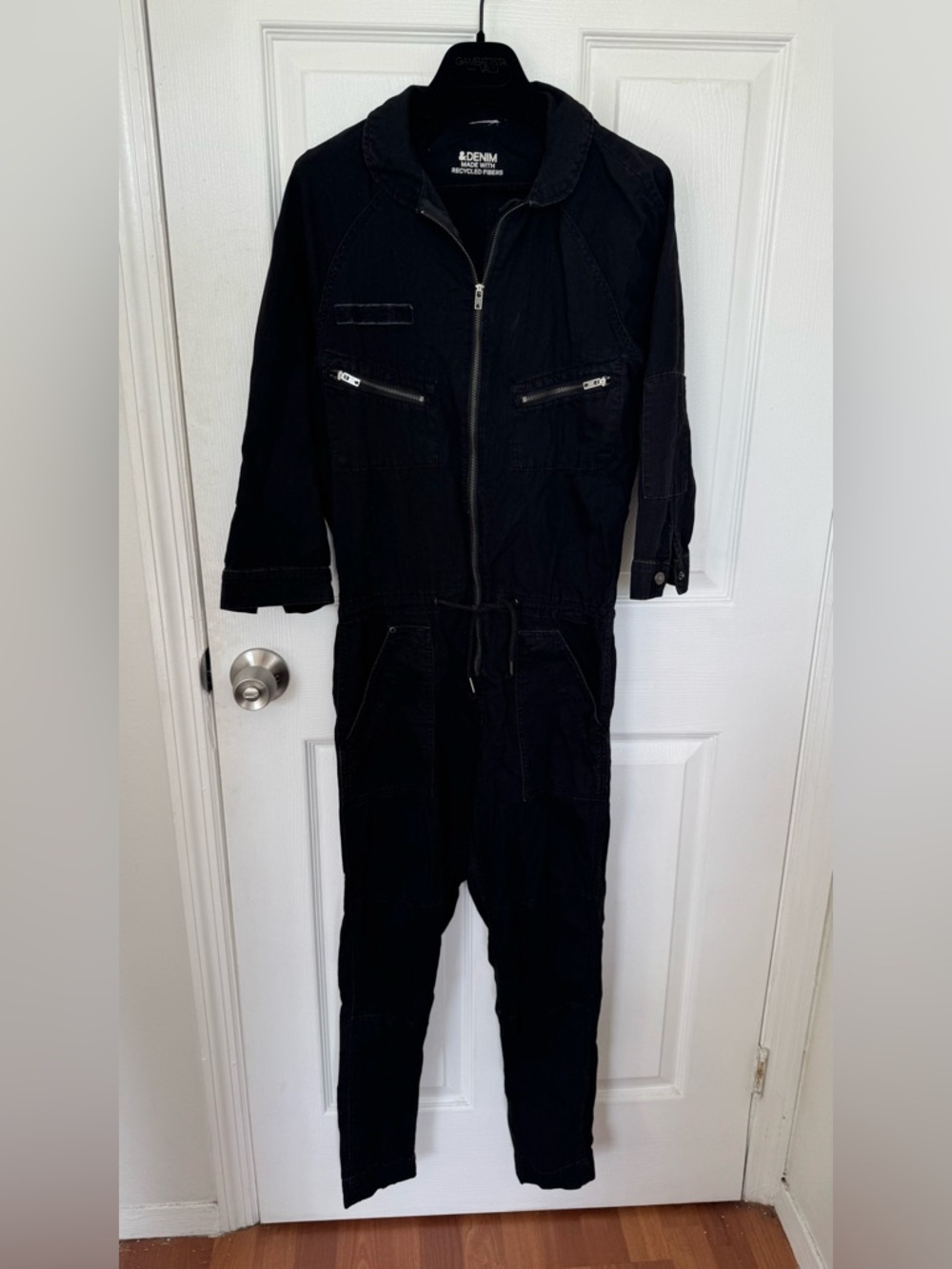 Black Zip-Front Utility Jumpsuit